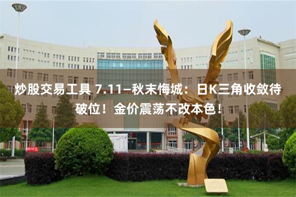 炒股交易工具 7.11—秋末悔城：日K三角收敛待破位！金价震荡不改本色！