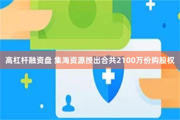高杠杆融资盘 集海资源授出合共2100万份购股权