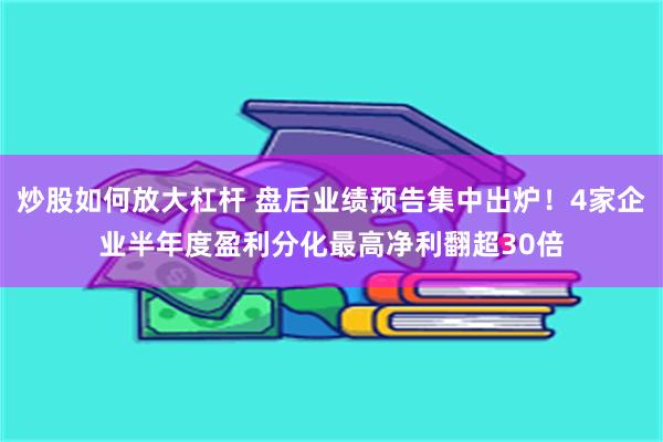 炒股如何放大杠杆 盘后业绩预告集中出炉！4家企业半年度盈利分化最高净利翻超30倍