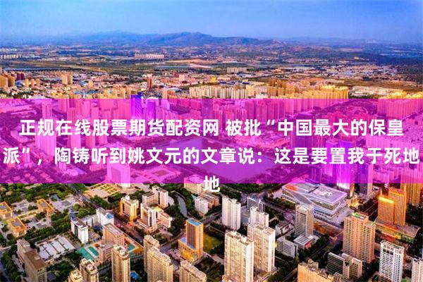 正规在线股票期货配资网 被批“中国最大的保皇派”，陶铸听到姚文元的文章说：这是要置我于死地