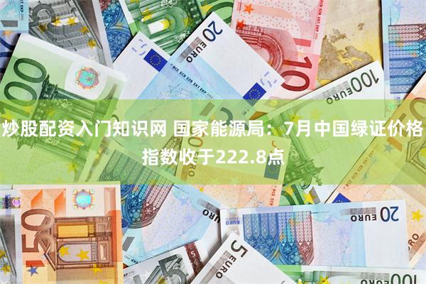 炒股配资入门知识网 国家能源局：7月中国绿证价格指数收于222.8点