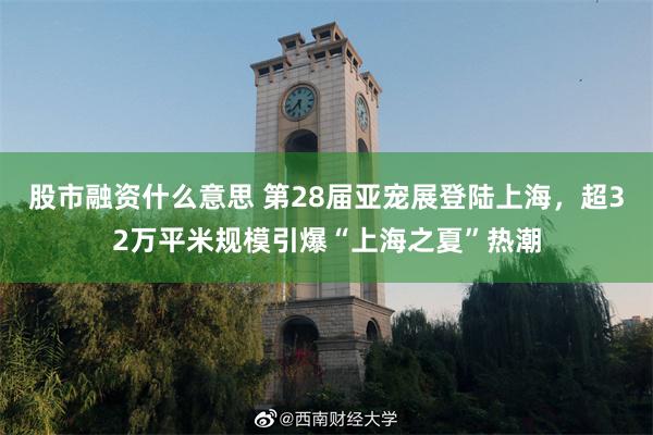 股市融资什么意思 第28届亚宠展登陆上海，超32万平米规模引爆“上海之夏”热潮