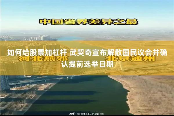 如何给股票加杠杆 武契奇宣布解散国民议会并确认提前选举日期