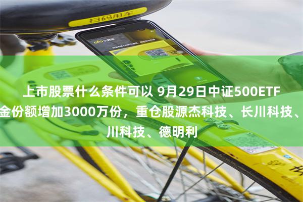 上市股票什么条件可以 9月29日中证500ETF嘉实基金份额增加3000万份，重仓股源杰科技、长川科技、德明利